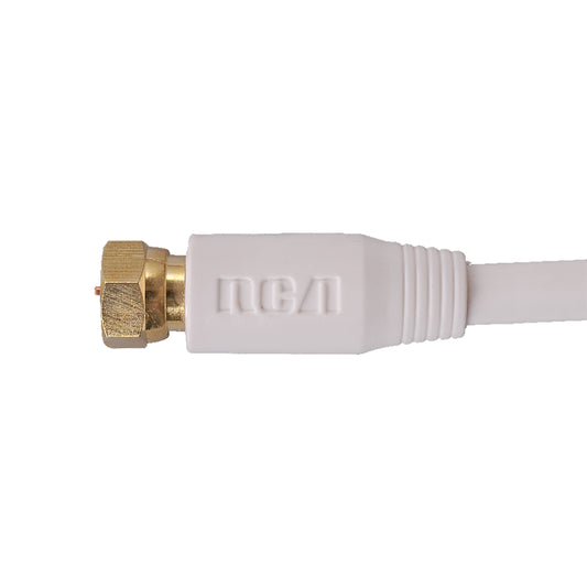 RCA RG6 Coaxial Cable with F-Connectors (50 Ft.; White)