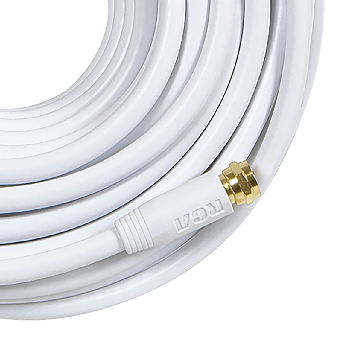 RCA RG6 Coaxial Cable with F-Connectors (50 Ft.; White) - 2
