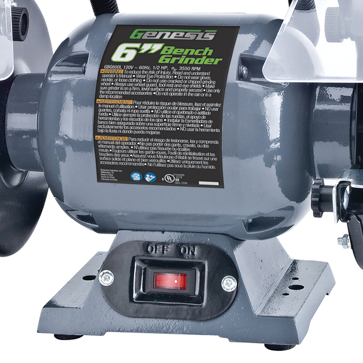 Genesis 1/2-HP 6-In. Bench Grinder - 4