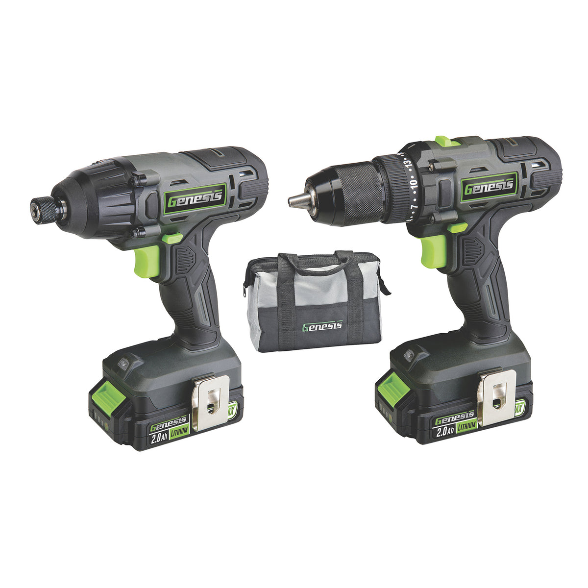 Genesis 20-Volt Cordless Li-Ion 2-Speed Drill Driver/Impact Driver Combo