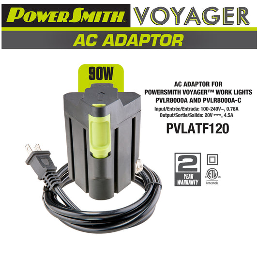 PowerSmith Power Adapter for Voyager PVLR8000A or PVL8000A-AC LED Work