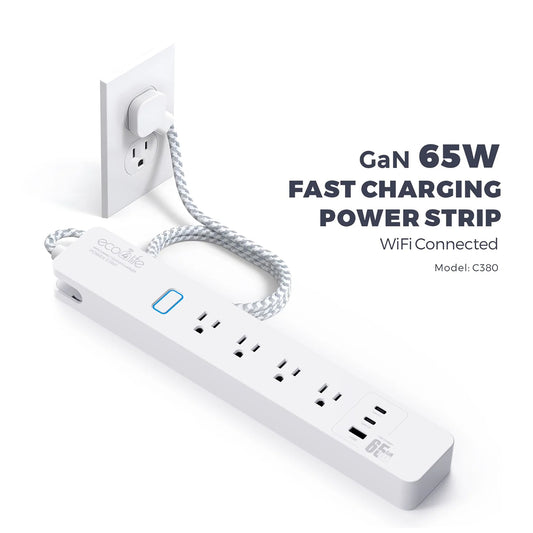 eco4life 4-AC Outlet and 3-USB Port 900-Joules Smart Wi-Fi Surge Protector