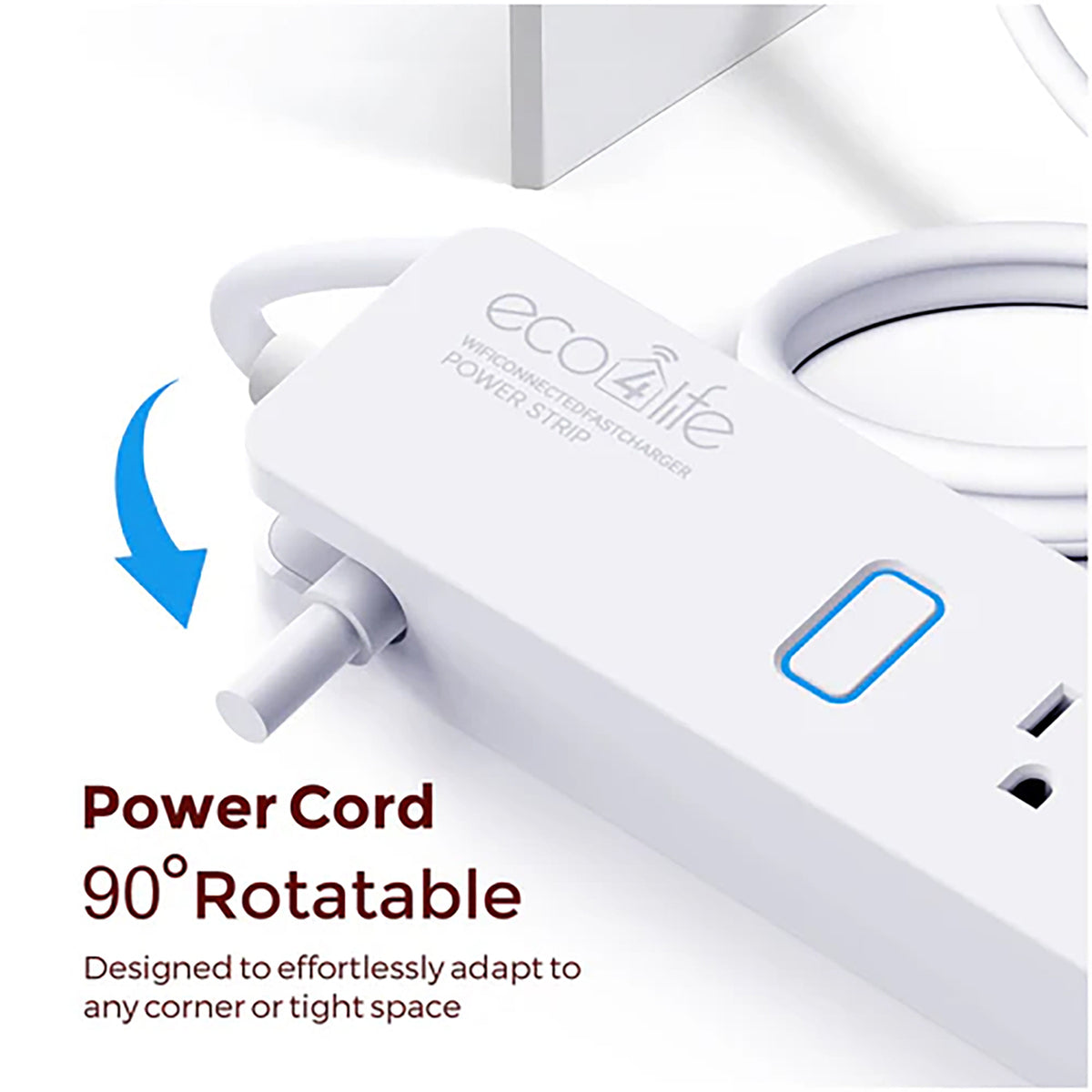 eco4life 4-AC Outlet and 3-USB Port 900-Joules Smart Wi-Fi Surge Protector - 3
