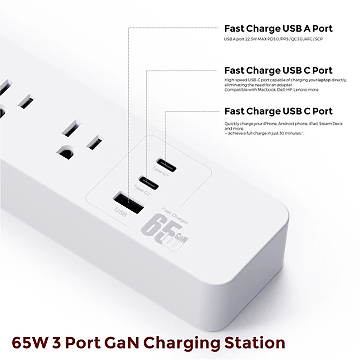 eco4life 4-AC Outlet and 3-USB Port 900-Joules Smart Wi-Fi Surge Protector - 4
