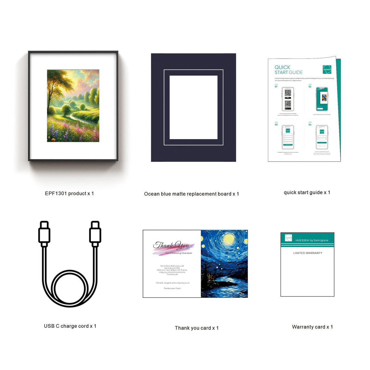 Huessen 13.3-In. Wi-Fi Digital E-Ink/ePaper Art Photo Frame - 6