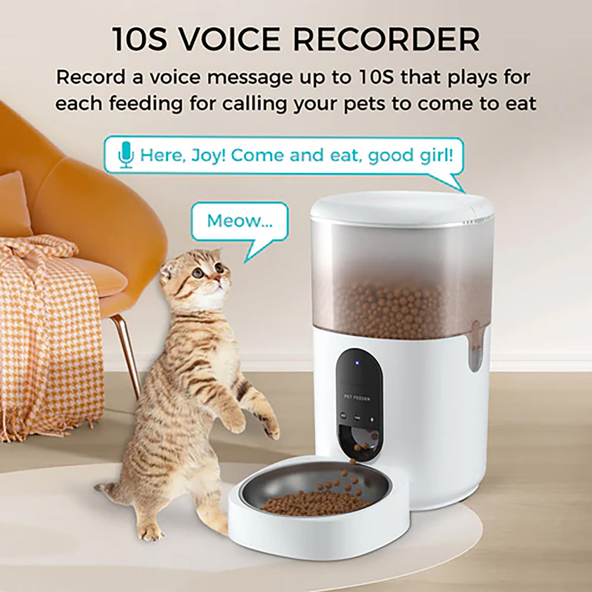 eco4life Wi-Fi 5.45-Qt. Smart Dry-Food Pet Feeder - 2