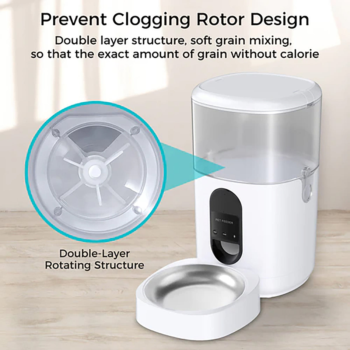 eco4life Wi-Fi 5.45-Qt. Smart Dry-Food Pet Feeder - 5