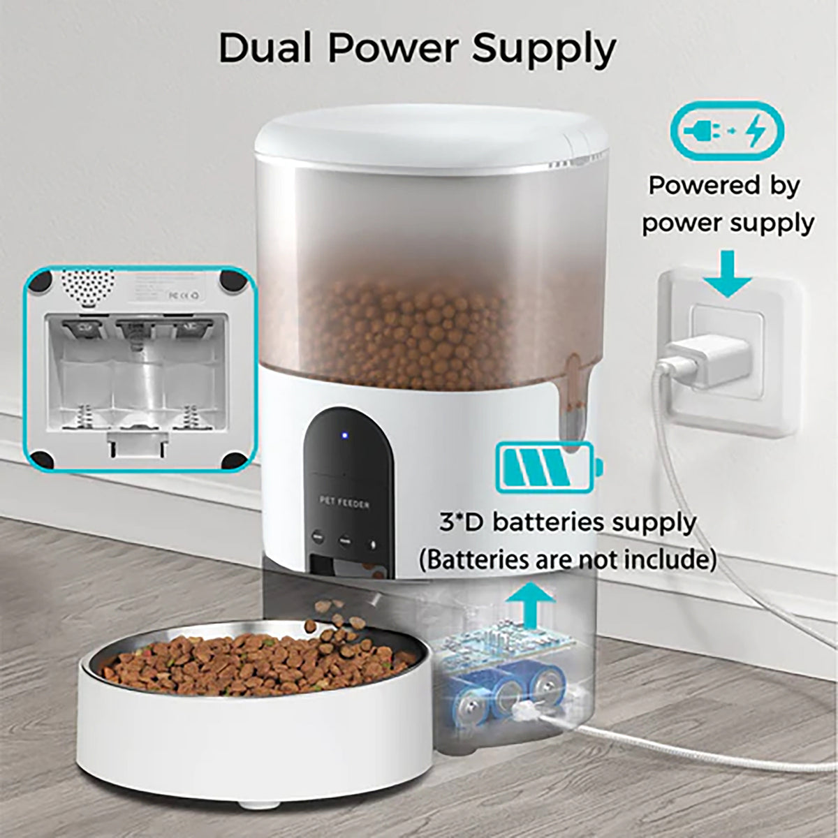 eco4life Wi-Fi 5.45-Qt. Smart Dry-Food Pet Feeder - 6