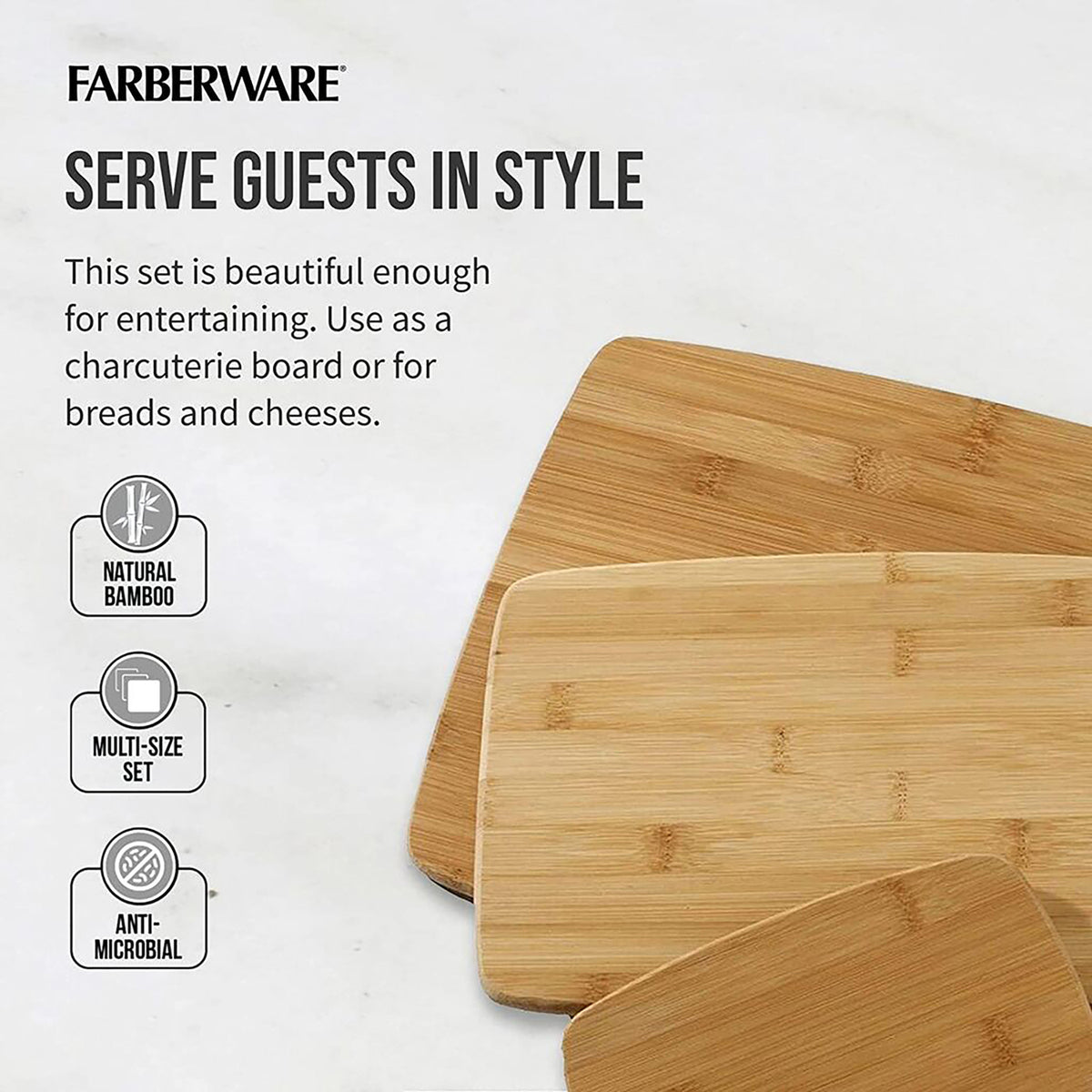 Farberware Classic Bamboo Cutting Board Set, 3 Pack - 2