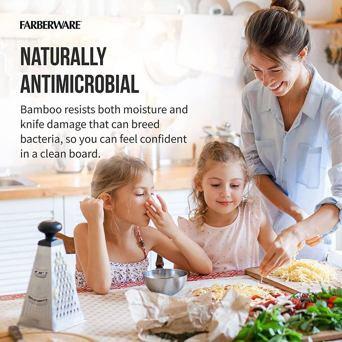 Farberware Classic Bamboo Cutting Board Set, 3 Pack - 4