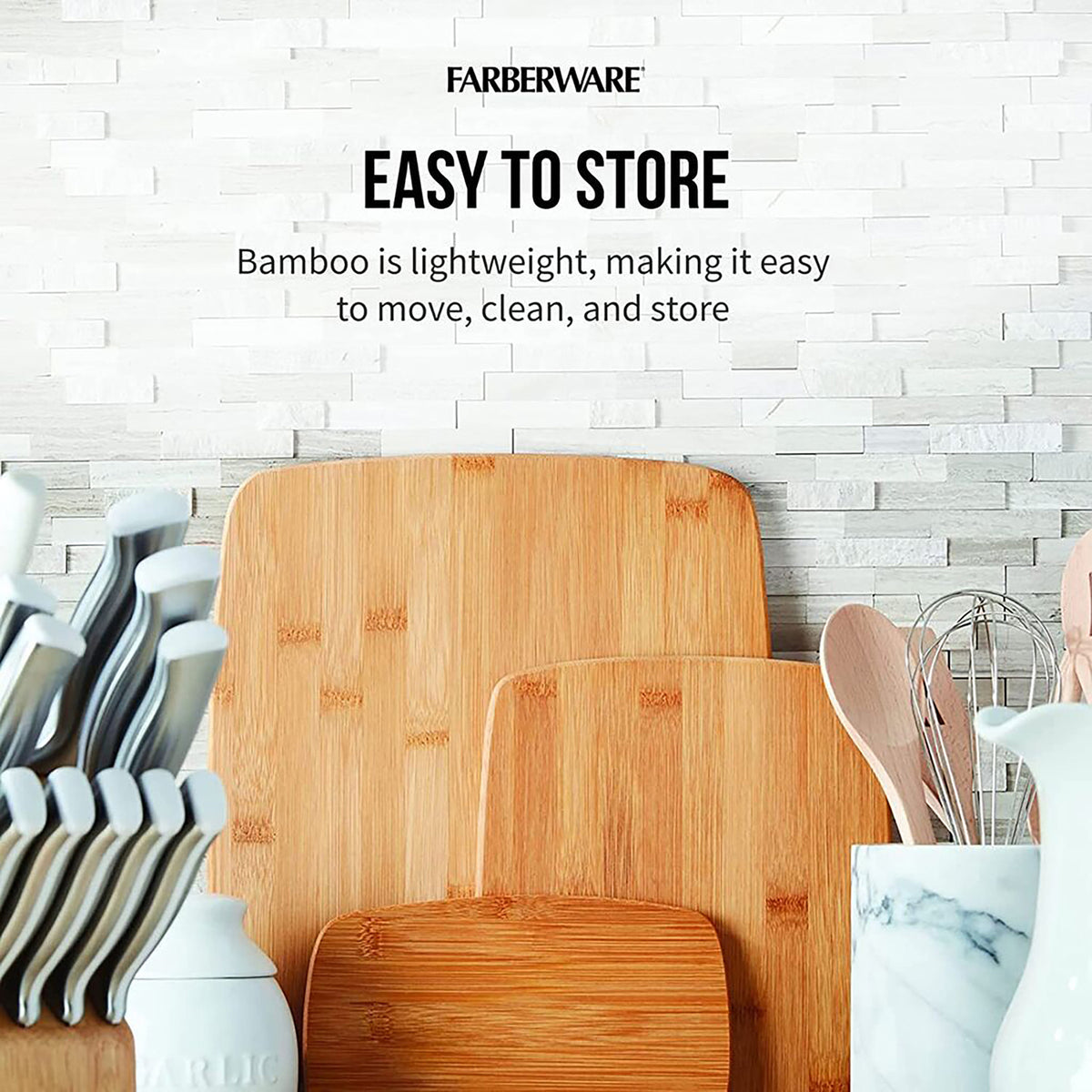 Farberware Classic Bamboo Cutting Board Set, 3 Pack - 6