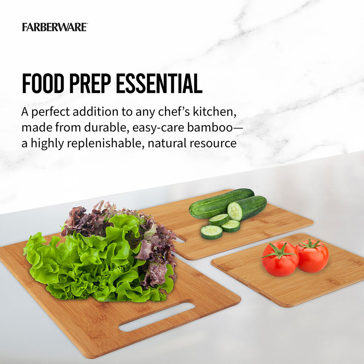 Farberware Bamboo Cutting Board Set, 3 Pack - 2
