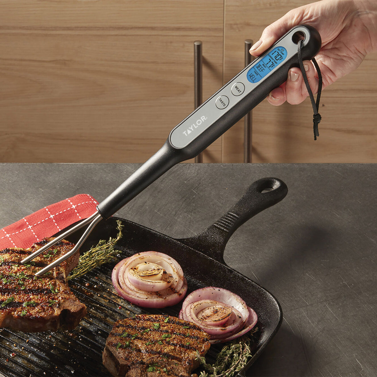 Taylor Precision Products Digital Preset Fork Thermometer for Backyard - 3