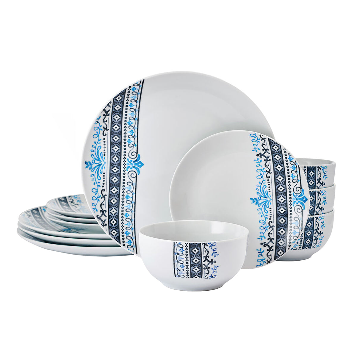 Studio Nova 12-Piece Porcelain Dinnerware Set - 5