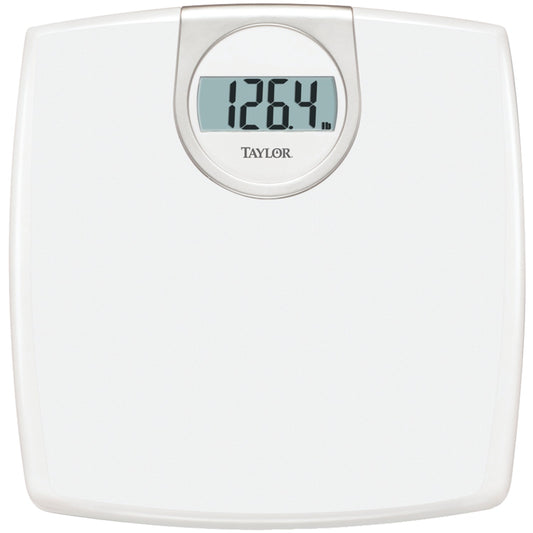 Taylor Precision Products LCD Readout 330-lb Capacity White Bathroom Scale