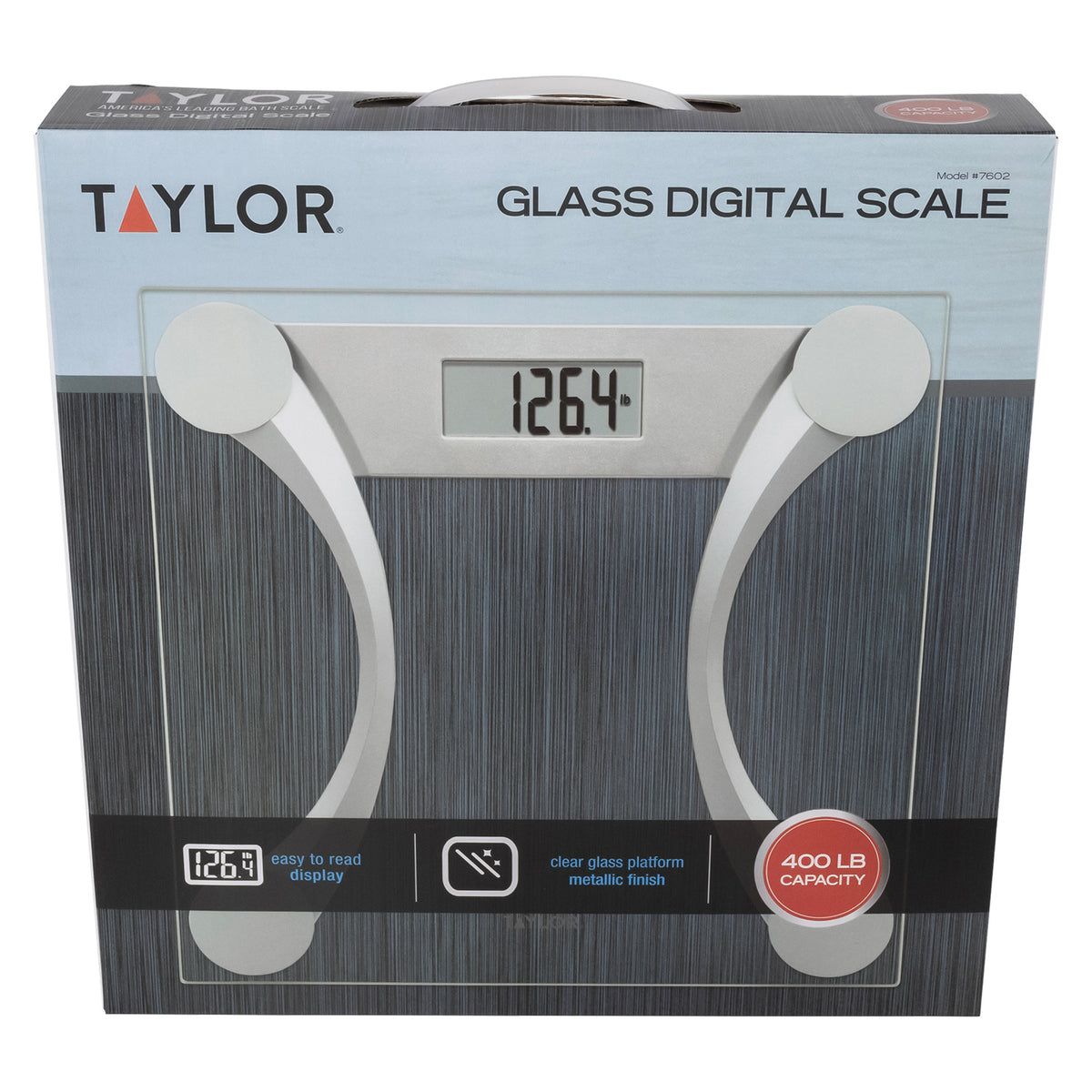 Taylor Precision Products Instant Read 400-lb Capacity Glass and Metallic - 6