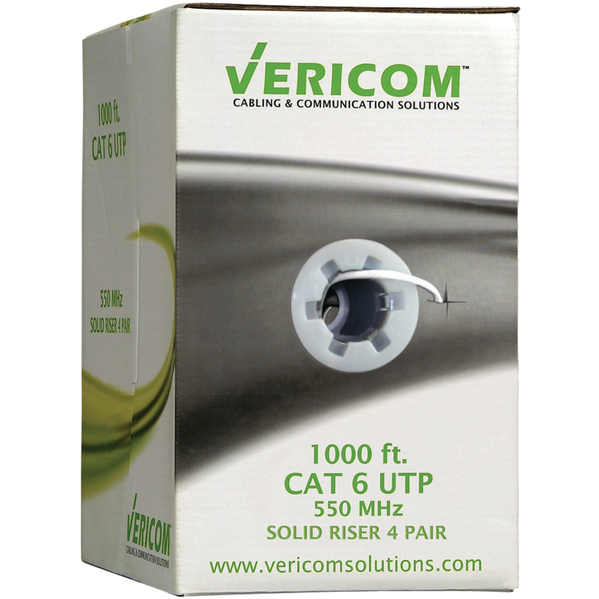 Vericom U/UTP Solid Riser Cmr Cable, 1,000 Ft. (White) - 2