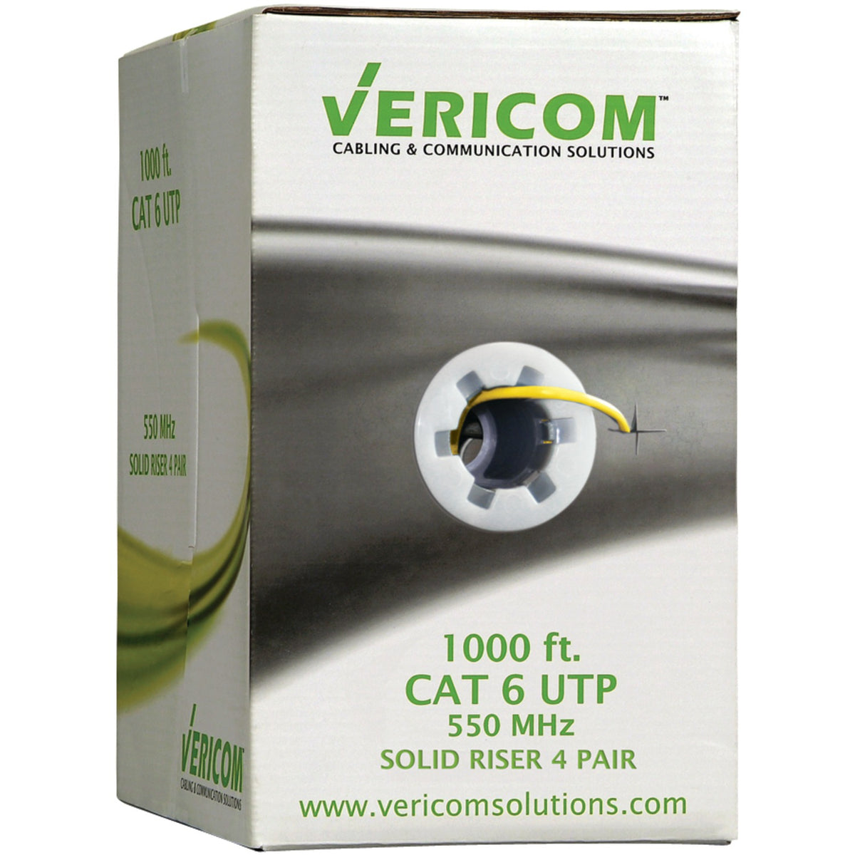 Vericom U/UTP Solid Riser Cmr Cable, 1,000 Ft. (Yellow) - 2