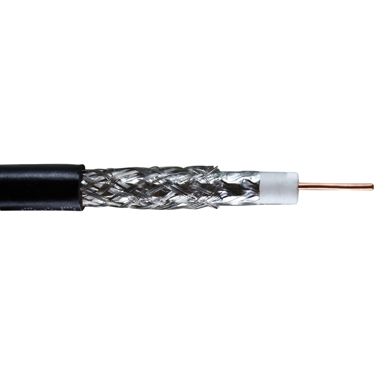 Vericom RG6 Ccs Dual-Shield Coaxial Cable, 1000ft — Black