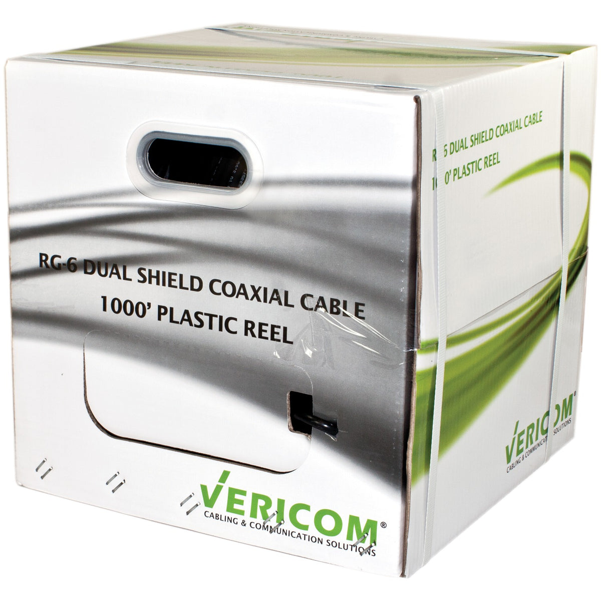 Vericom RG6 Ccs Dual-Shield Coaxial Cable, 1000ft — Black - 2