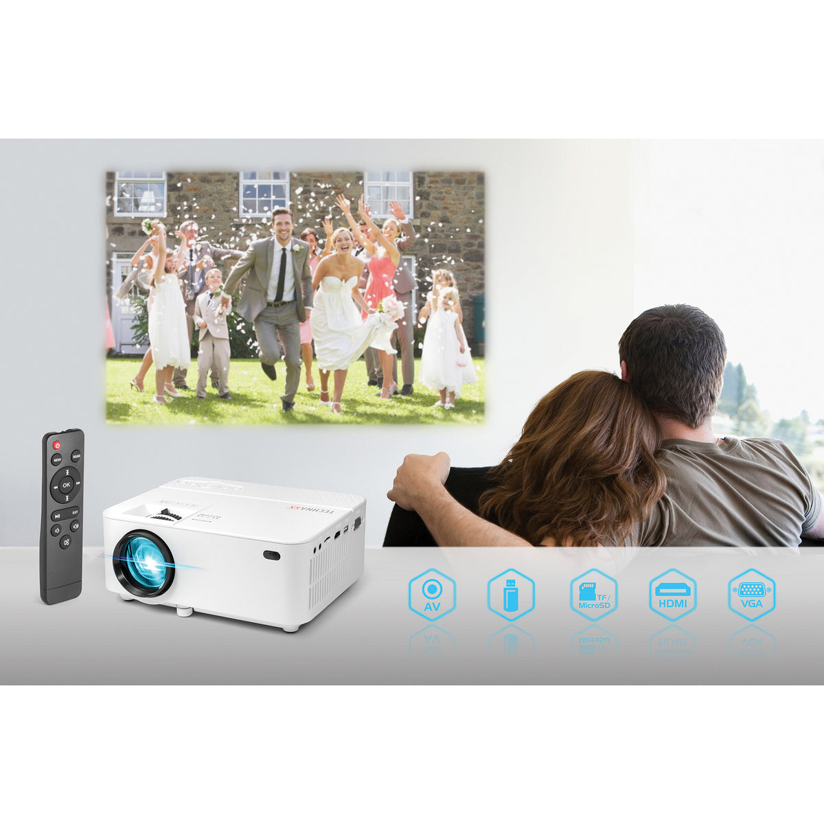 Technaxx Beamer 480p Mini-LED Projector, White, TX-113 - 2