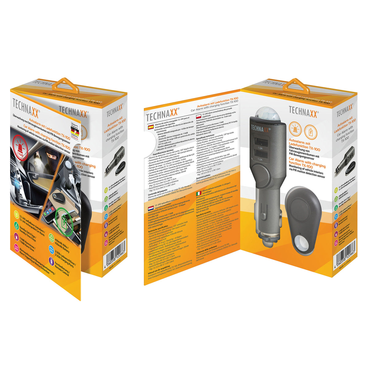 Technaxx Rechargeable Universal Mobile and Auto Alarm - 10