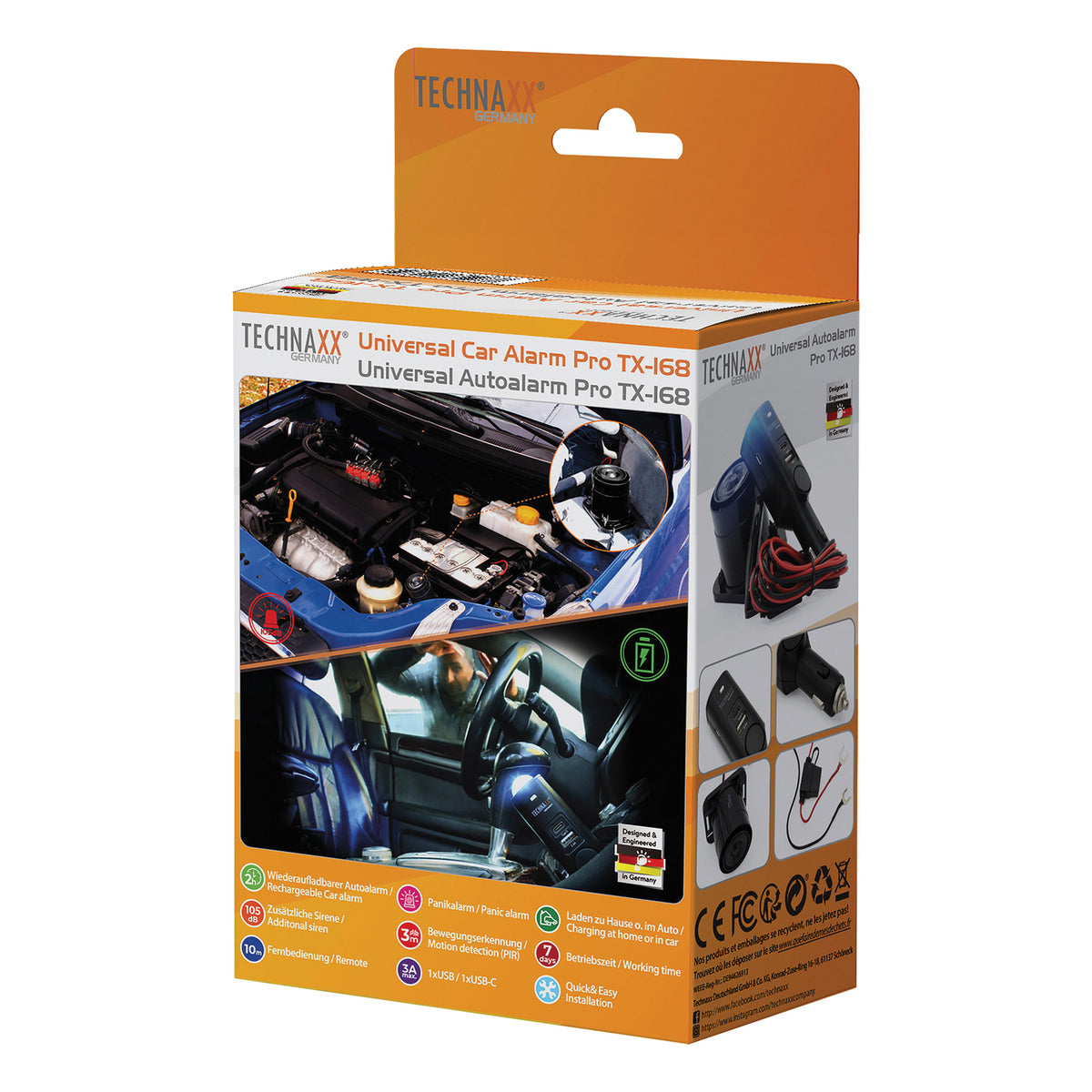 Technaxx Pro Rechargeable Universal Car Alarm - 5