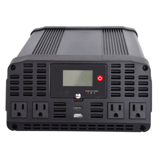 Technaxx 4-AC Outlet and 2-USB Port 2,000-Continuous-Watt TE22 Pure Sine