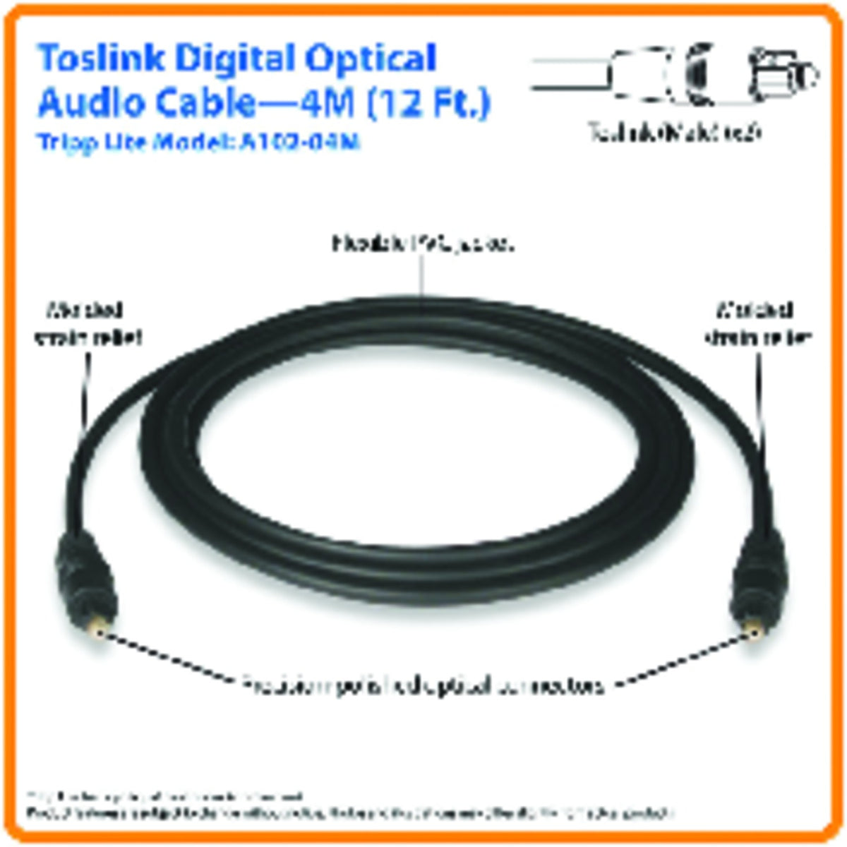 Tripp Lite by Eaton Toslink Digital Optical Spdif Audio Cable - 4
