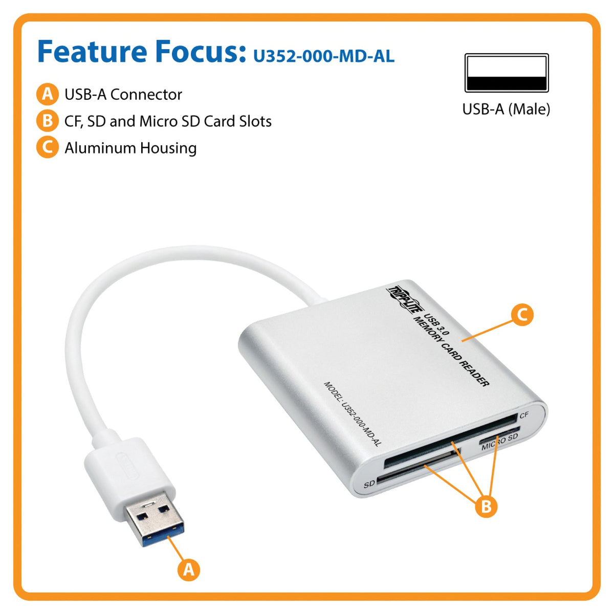 Tripp Lite by Eaton SuperSpeed USB 3.0 Multi-Drive Memory Card - 5