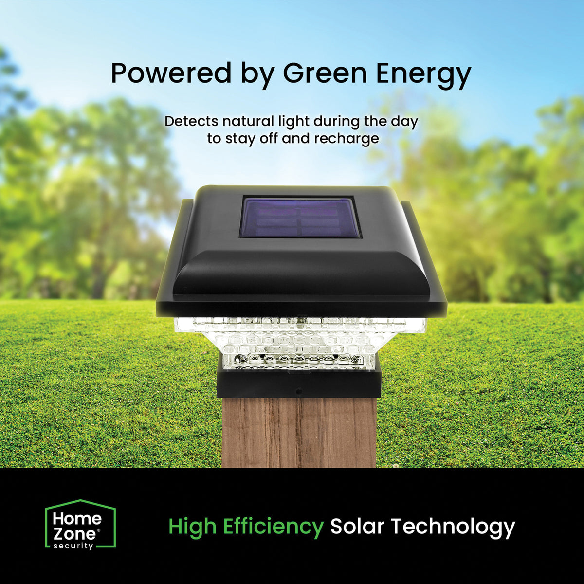 Home Zone Security Outdoor Solar Post Cap Lights for 3.5-In. X 3.5-In. and - 3