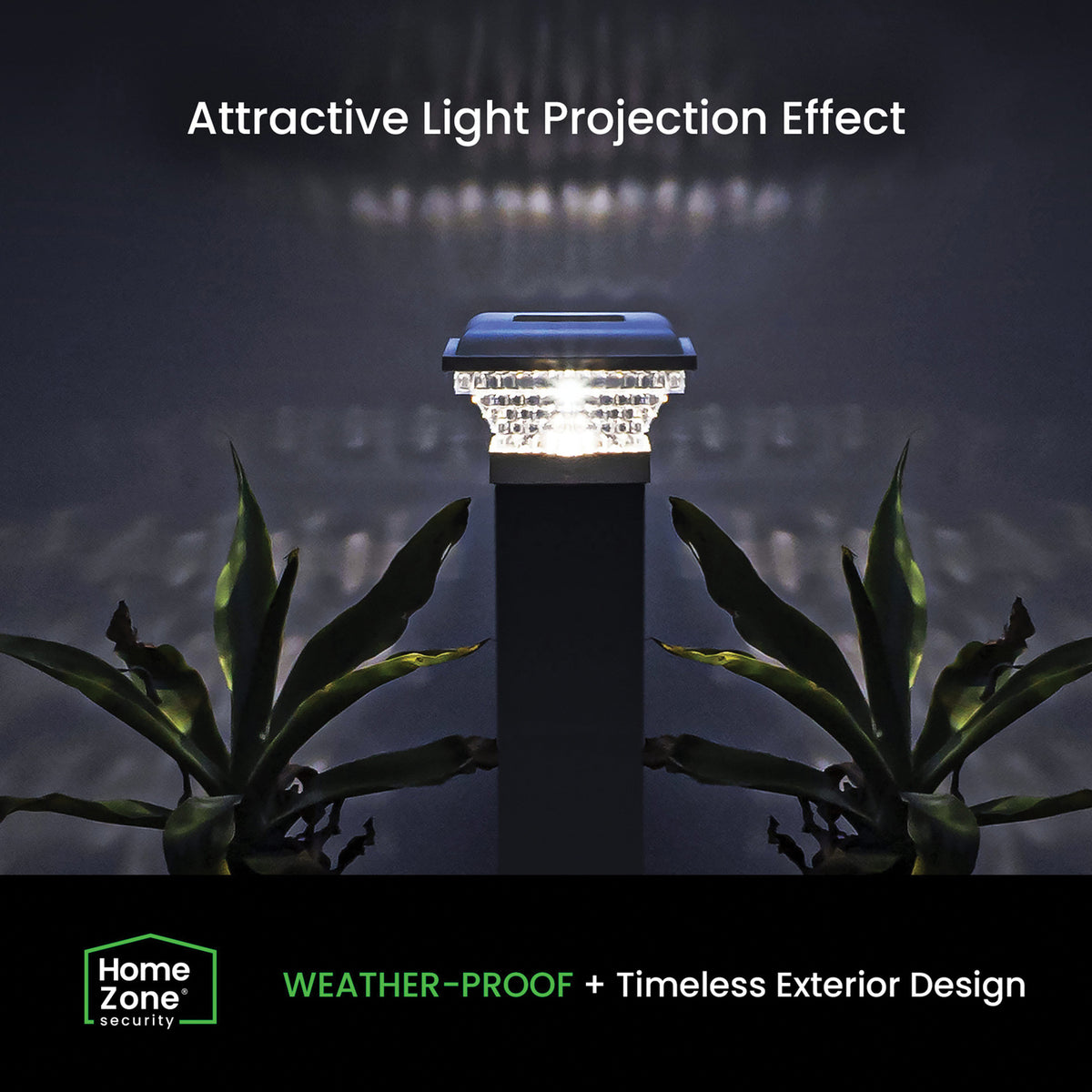 Home Zone Security Outdoor Solar Post Cap Lights for 3.5-In. X 3.5-In. and - 4