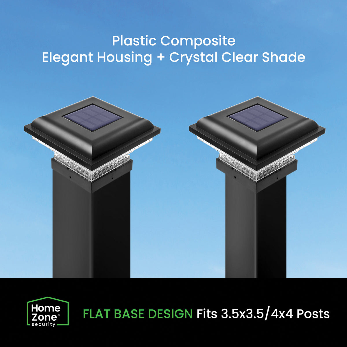 Home Zone Security Outdoor Solar Post Cap Lights for 3.5-In. X 3.5-In. and - 5