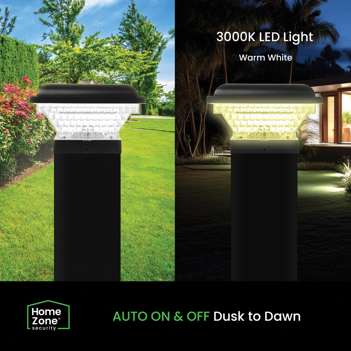 Home Zone Security Outdoor Solar Post Cap Lights for 3.5-In. X 3.5-In. and - 7