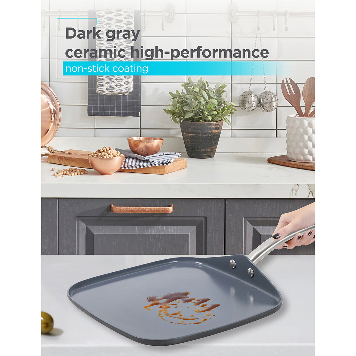 BLACK+DECKER 12-Piece Ceramic and Aluminum Cookware Set - 2