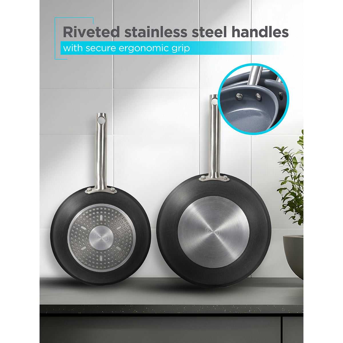 BLACK+DECKER 12-Piece Ceramic and Aluminum Cookware Set - 3