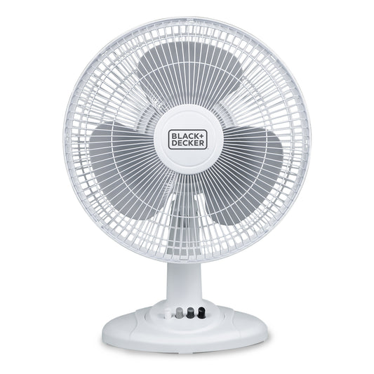 BLACK+DECKER 12-In. 3-Speed Oscillating Portable Table Fan