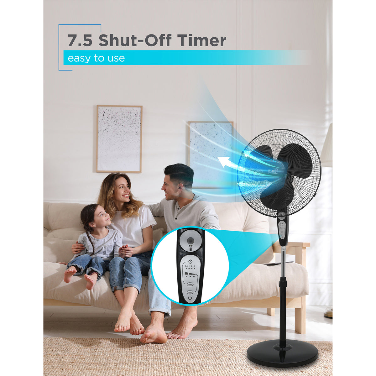 BLACK+DECKER 18-In. 3-Speed Oscillating Stand Fan - 7
