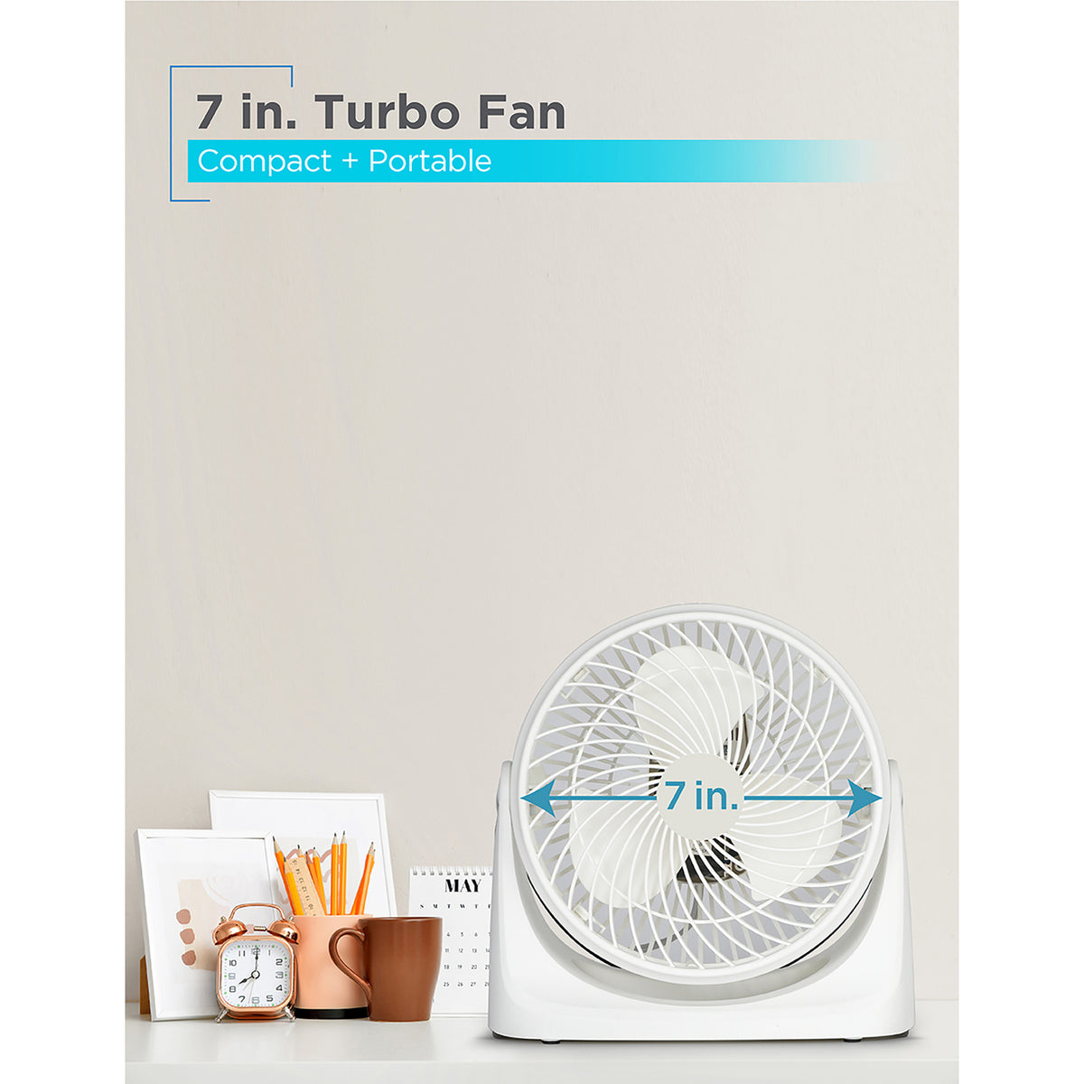 BLACK+DECKER 7-In. 3-Speed Portable Turbo Table Fan - 3