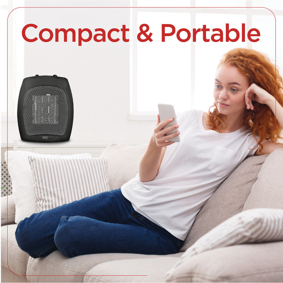 BLACK+DECKER 1,500-Watt-Max Desktop Ceramic Heater - 3