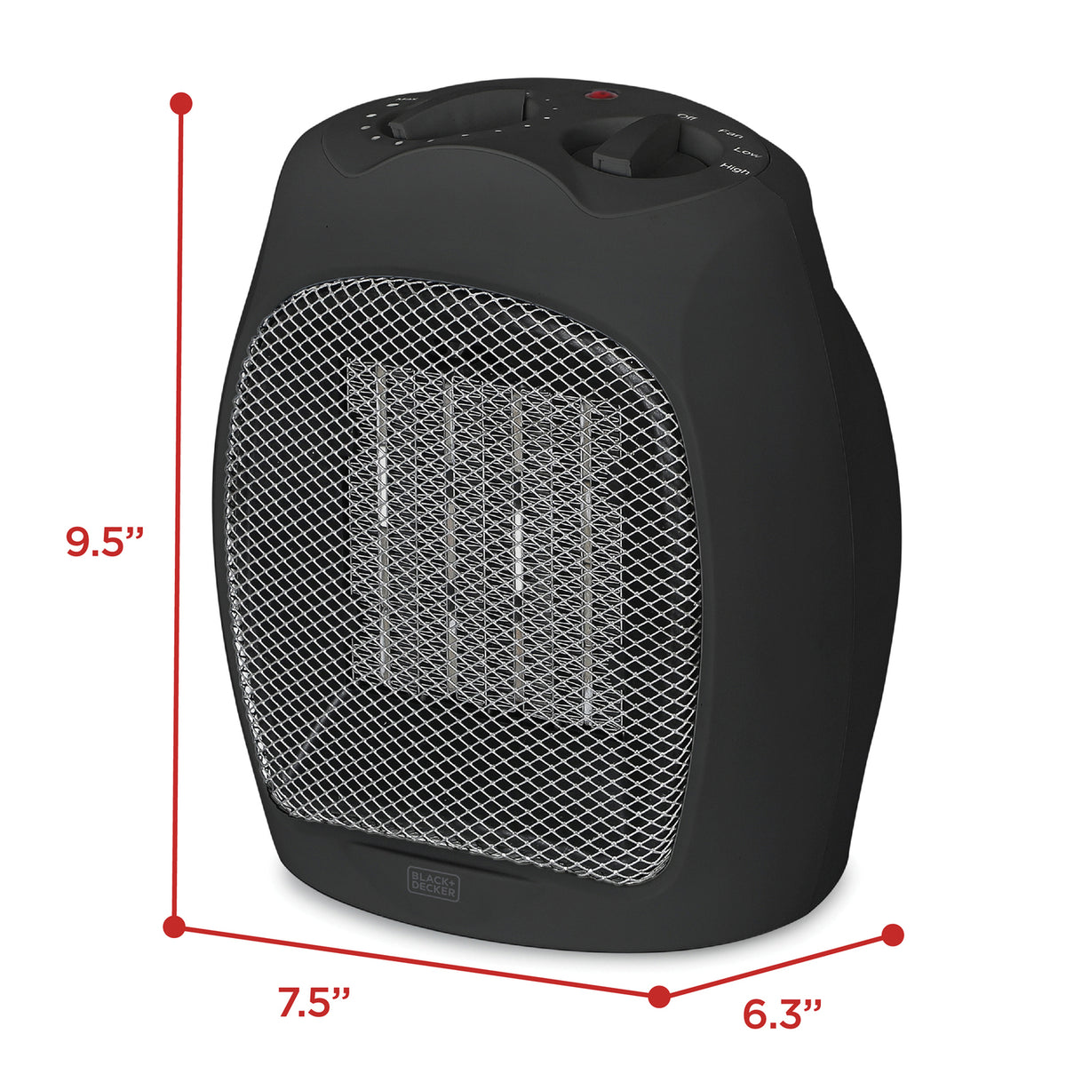 BLACK+DECKER 1,500-Watt-Max Desktop Ceramic Heater - 5
