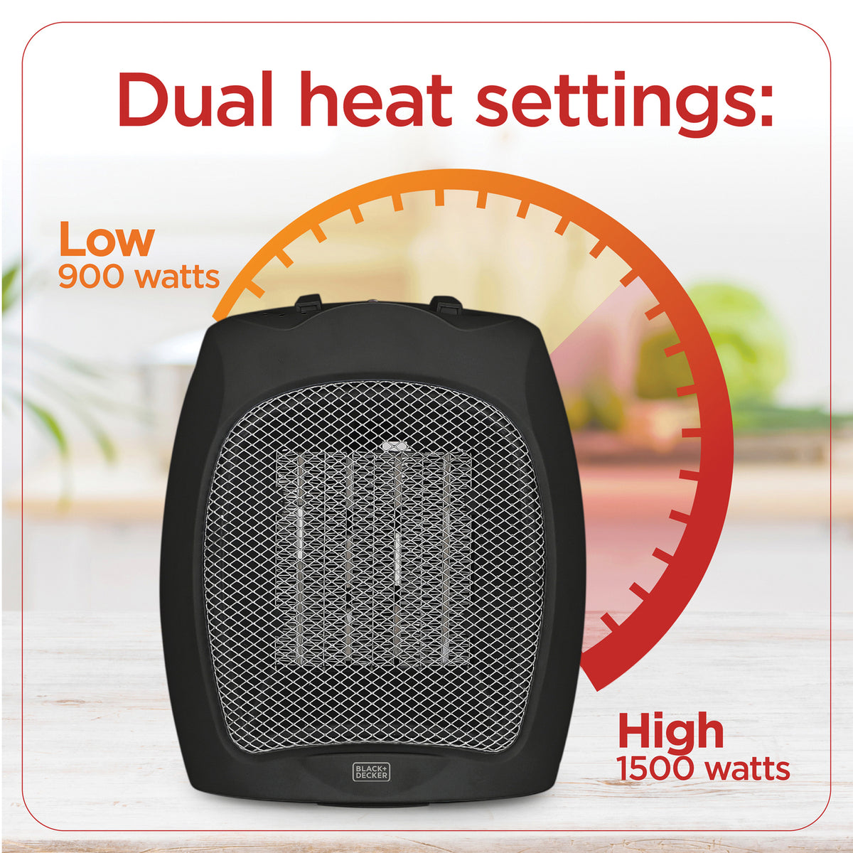 BLACK+DECKER 1,500-Watt-Max Desktop Ceramic Heater - 6