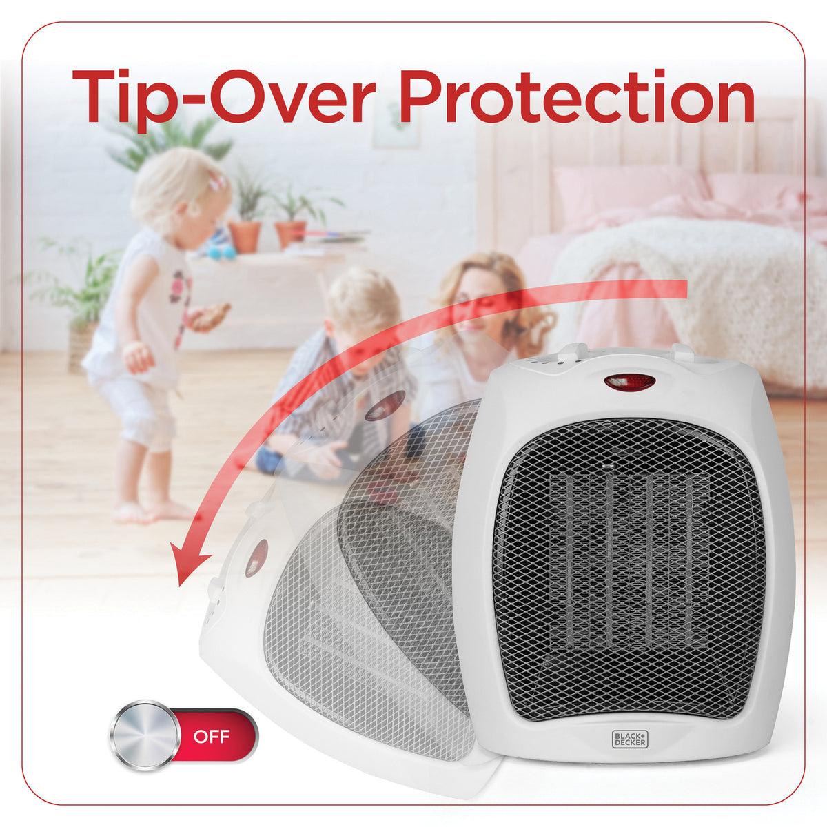 BLACK+DECKER 1,500-Watt-Max Desktop Ceramic Heater — White - 4