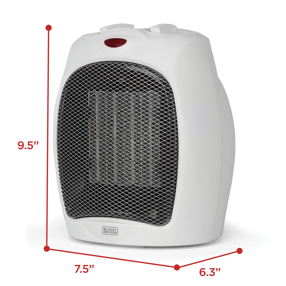 BLACK+DECKER 1,500-Watt-Max Desktop Ceramic Heater — White - 5