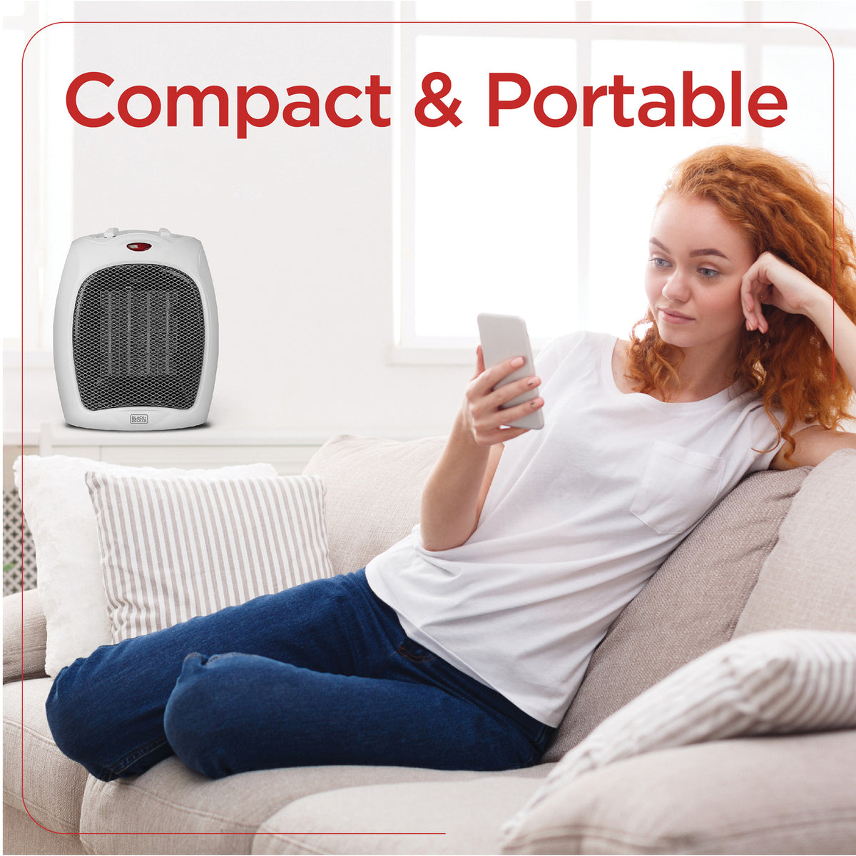 BLACK+DECKER 1,500-Watt-Max Desktop Ceramic Heater — White - 7