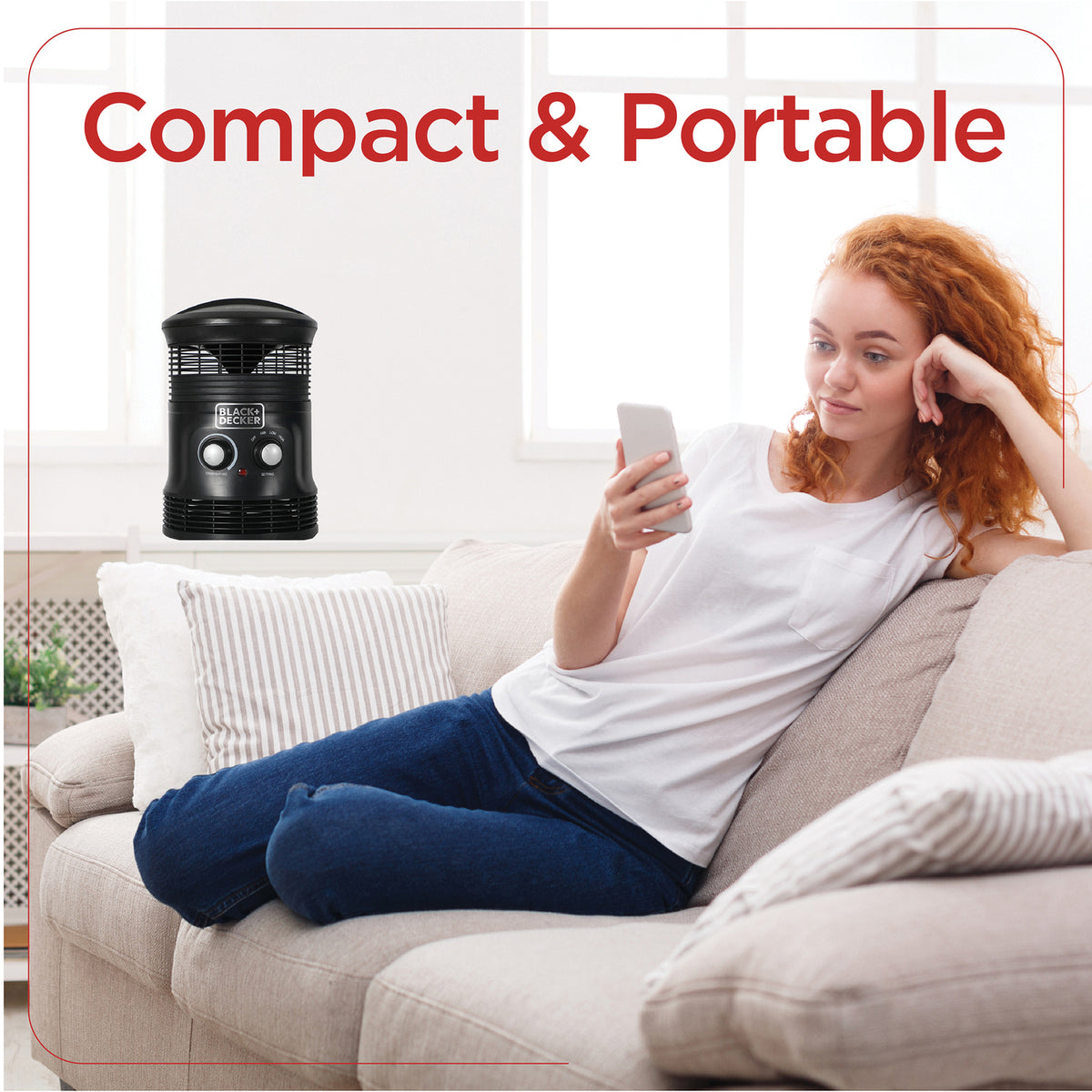 BLACK+DECKER 360deg Surround Portable Electric Heater and Fan - 3