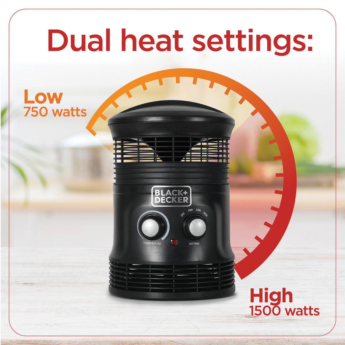 BLACK+DECKER 360deg Surround Portable Electric Heater and Fan - 8