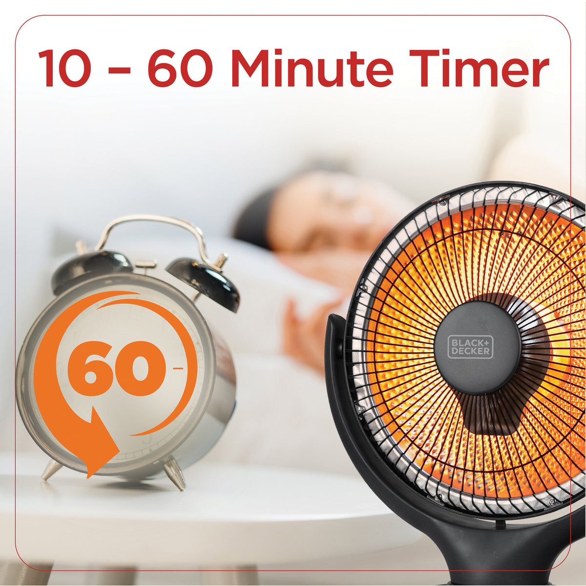 BLACK+DECKER 800-Watt-Max 14-In. Oscillating Radiant Dish Ceramic Heater - 4