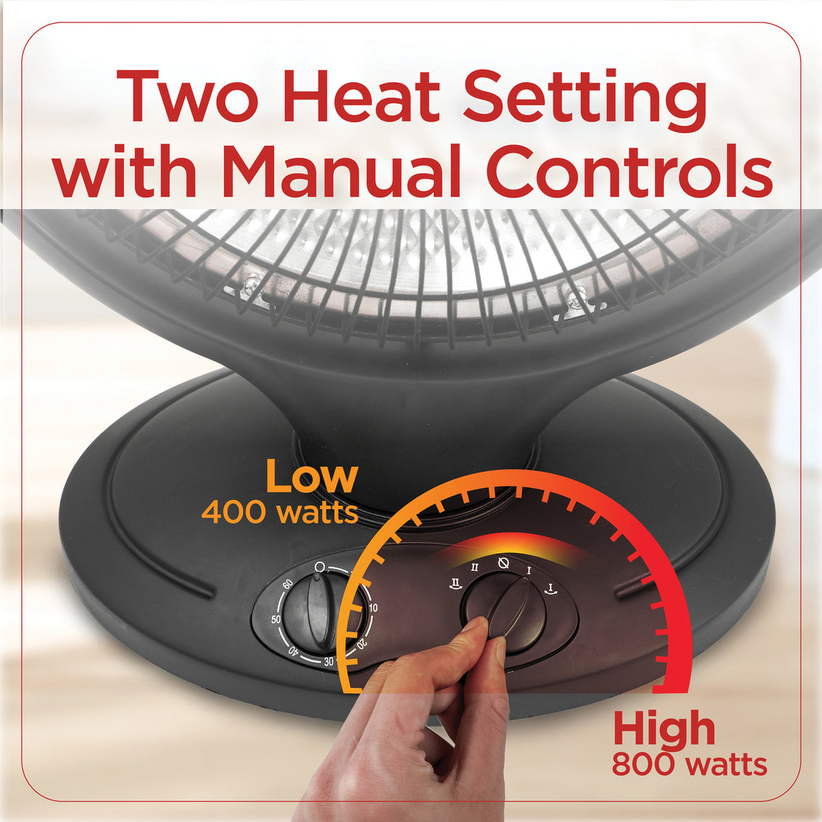 BLACK+DECKER 800-Watt-Max 14-In. Oscillating Radiant Dish Ceramic Heater - 7