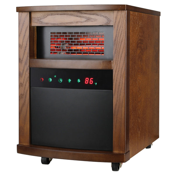 Calentador Espacial Portátil Eléctrico de Cuarzo Infrarrojo de Aire Forzado Tipo Gabinete Comfort Glow